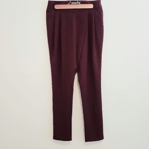 Summer NWOT Burgundy Pleated Pants Office Business Formal Tapered Trousers